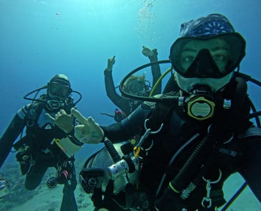 divers underwater