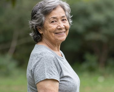 A caring doctor warmly greeting an elderly resident in a cozy assisted living facility