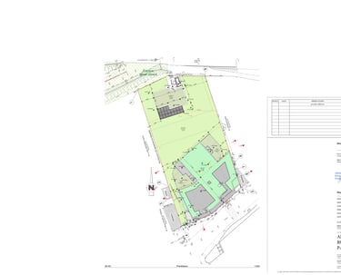 Plan de masse de la résidence Les Terrasses du Fort au Havre présentant l’implantation du bâtiment, 
