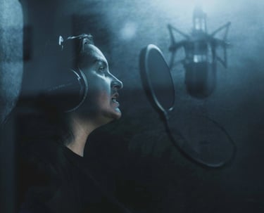 Aufnahme aus der Sprecherkabine - Credits: Build your Voice by Philip Suess