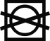 Minimalist black icon featuring a circle inside a square with two crossed diagonal lines.