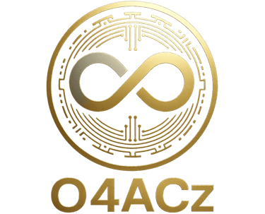 Gold crypto coin with infinity symbol