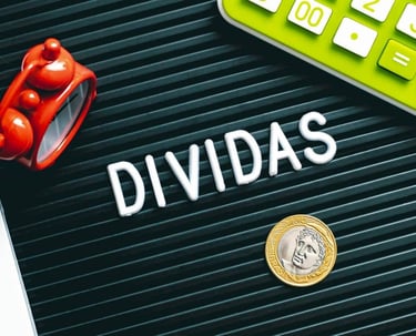 imagem de um texto escrito a palavra dívida.