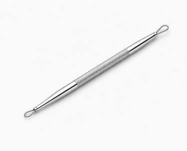 Comedone remover tool for hygienic acne and pore care, stainless steel skin care tool