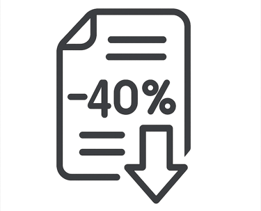 40% menos de trabajo repetitivo