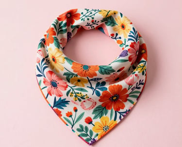 pañoleta de flores  colorida para mascotas 