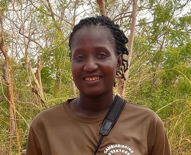 Fatou Colley, founder and guide of Birding Adventures Gambia & Senegal, specialized in private birdi