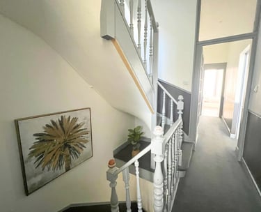 Entryway with staircase and hallway, practical corporate stay