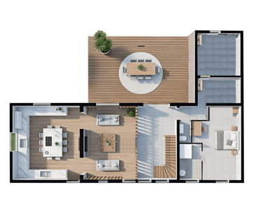 plan avec textures réalistes