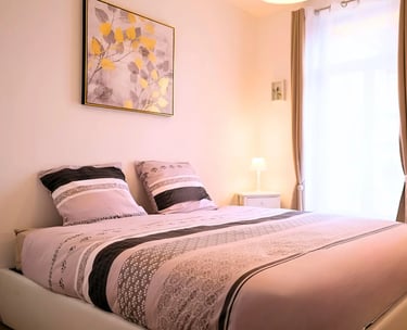 Chambre double calme et confortable, hébergement professionnel