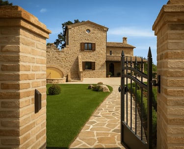 facciata villa storica immersa nel verde