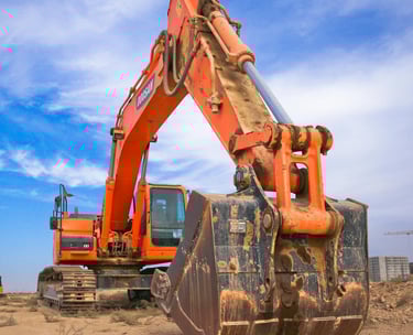 une pelleteuse sur chantier