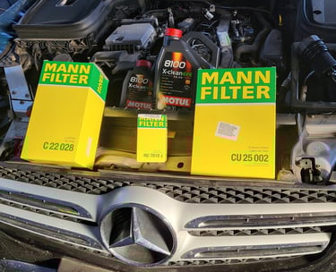 Мал сервис Mercedes со Mann Filter и Motul