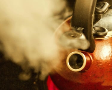 Water boiling in a kettle