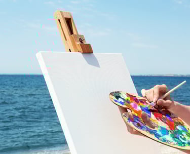 Painting on the beach in Honolulu