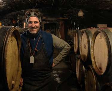 Vincent Chevrot dans la cave