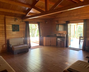 Wooden cottage atop a mountain in Chikmagalur