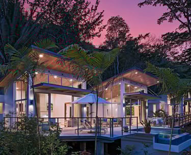 front view of the villa