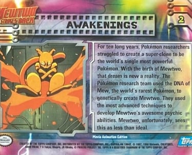 2 Awakenings Topps Pokemon The First Movie back