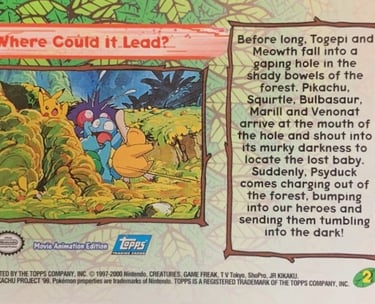 2 Where Could it Lead Topps Pokémon The Movie 2000 back