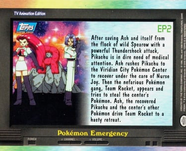 EP2 Pokémon Emergency Topps Pokémon series 2 US back