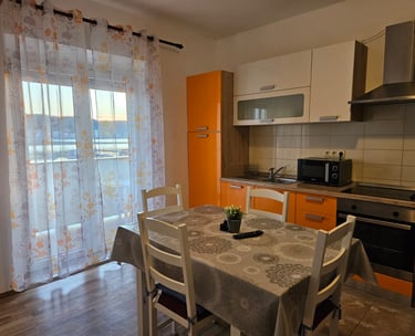 kitchen and dining