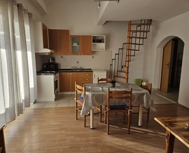 living room and kitchen