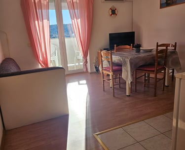 living room and balcony