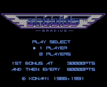 Gradius PC Engine - Title Screen