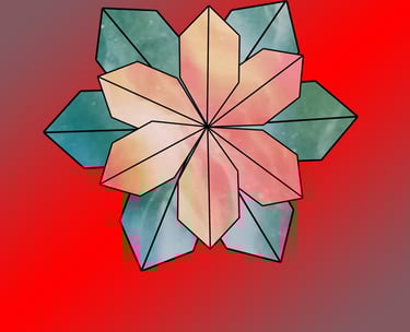 Origami di una stella di natale