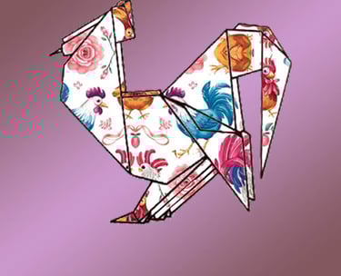 origami di un gallo