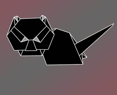 Origami di un gatto nero