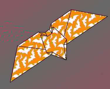 Origami di un pipistrello di carta