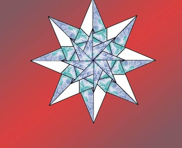 Origami di una Stella di Natale