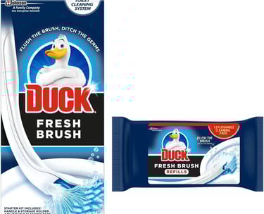 a ducky cleaning products package with a ducky