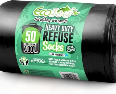 a roll up of refuse bags with a roll of refuse