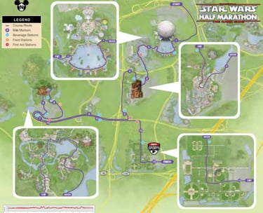 2016 runDisney Star Wars The Dark Side Half Marathon Course Map