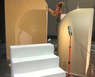 masillado de escenografia proceso