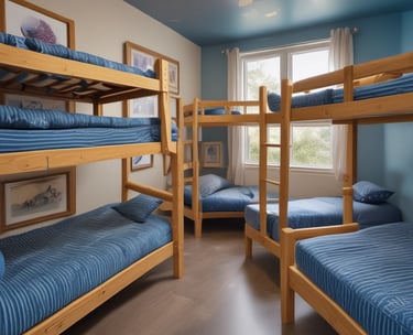 Outdoor terrace with sunset views and tropical plants.