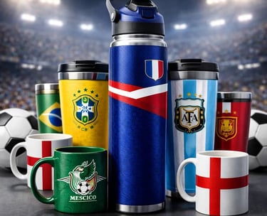termos sublimaasos y termos sublimados con diseños del mundial de fútbol – Promocionales Koma