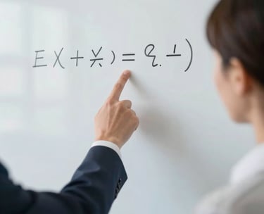 A teacher's hand pointing at a clear math solution on a whiteboard, bright lighting, focus on the interaction and learning process, professional educator style.
