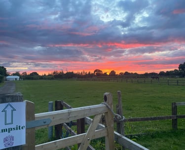 Sunset with the campsite