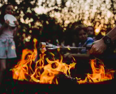 everyone loves marshmellows by the fire