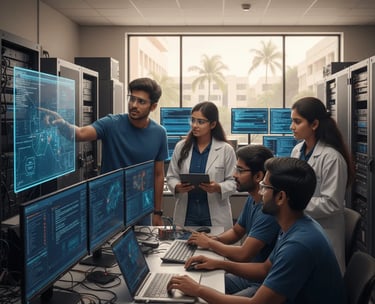 Person using AI-based design and content creation tools on a desktop computer