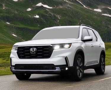 white front view honda pilot on michelin tyres sold at the auto store
