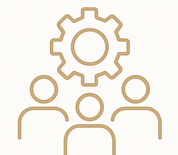 Minimalist gold line art representing Leadership & Team Calibration Image