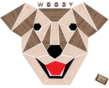 WOODY the dog richWOODart.com straight line art 