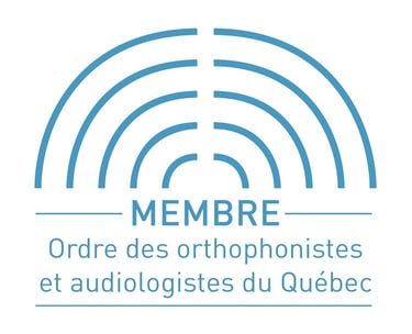  Logo indiquant l’adhésion à l’Ordre des orthophonistes et audiologistes du Québec