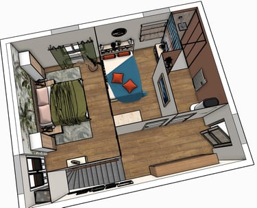 Maquette 3D espace nuit