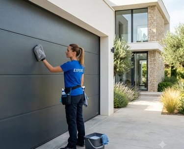 Nettoyage porte de garage vitres et panneaux solaires à Ornex